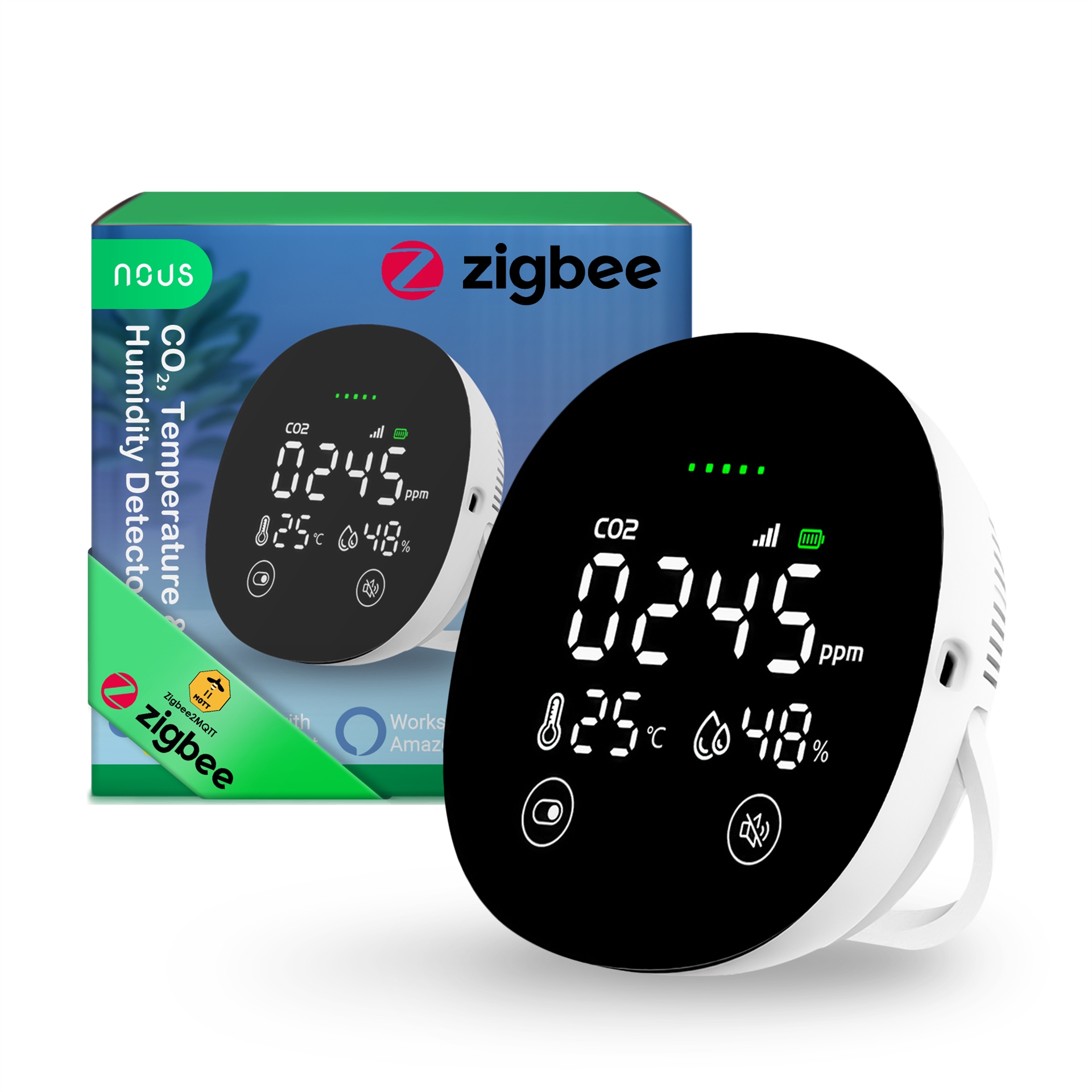 NOUS E10 ZigBee Smart CO2, Temperature &amp; Humidity Detector