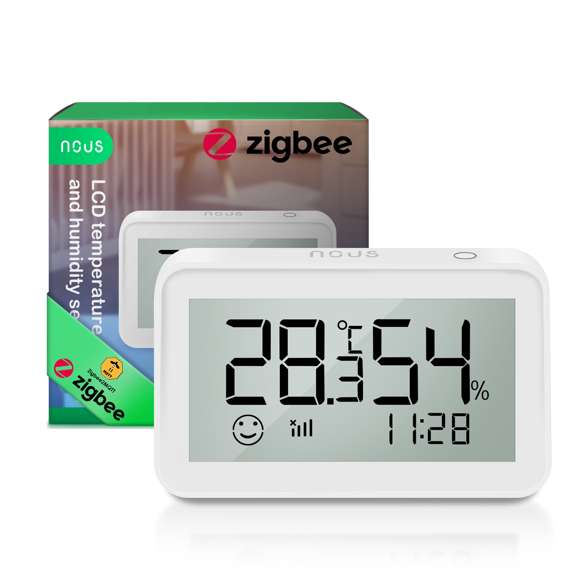 NOUS E6 LCD ZigBee Smart Temperature and Humidity Sensor