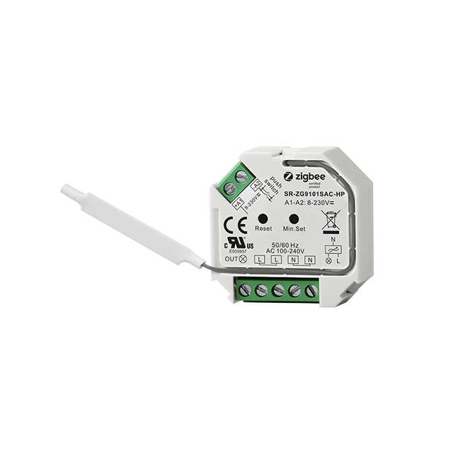 SR-ZG9101SAC-HP – Zigbee faseafsnitsdæmper, 100-240 V AC, 1 kanal, max 400 W